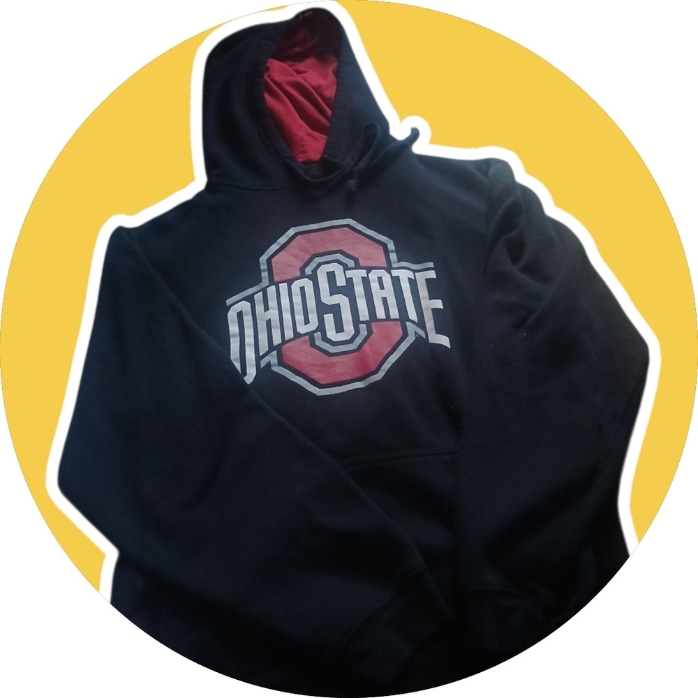 Ohio State Men's Black and Red Hoodie